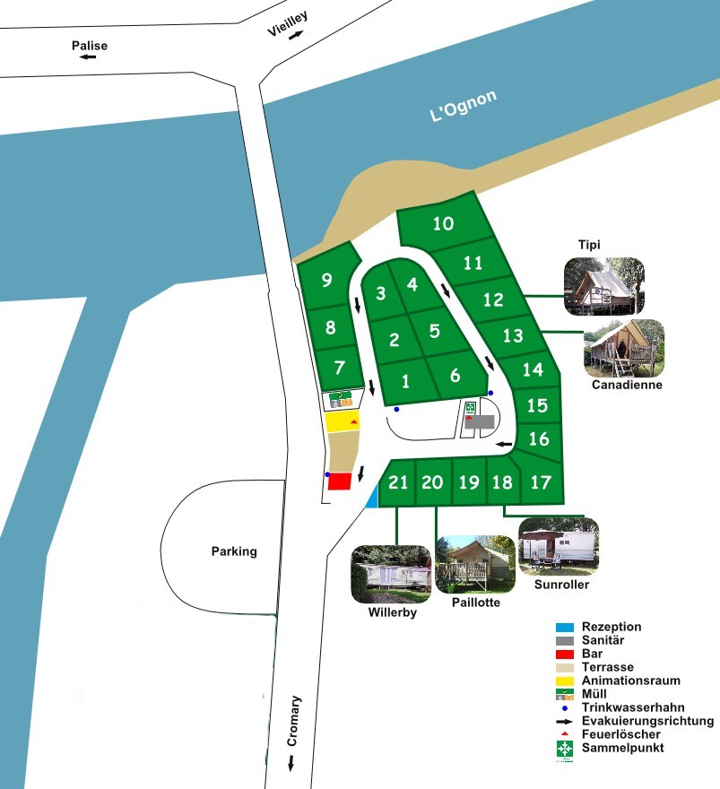 Camping Verte Rive Cromary - Grundriss